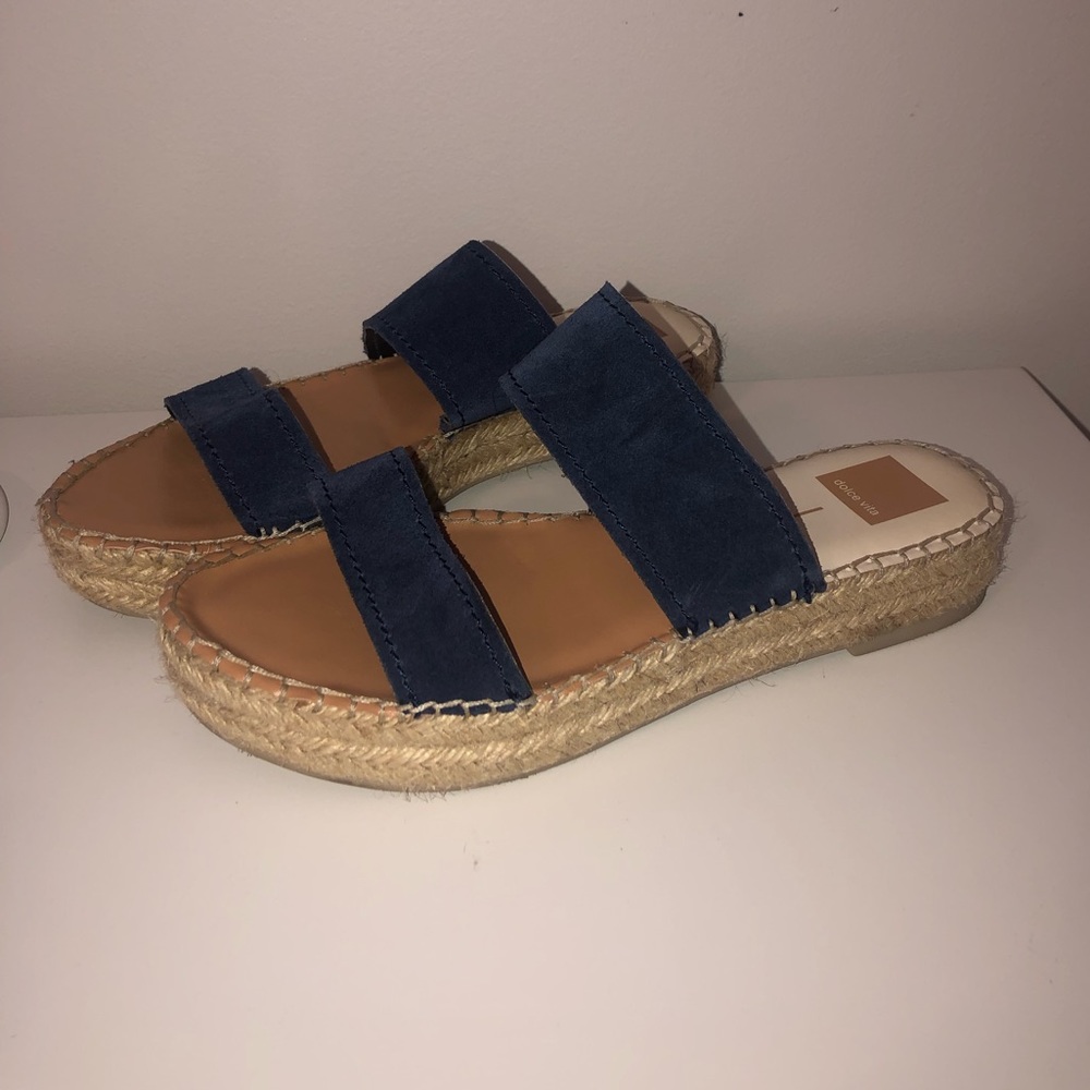Dolce Vita Navy Platform Espadrille Sandals